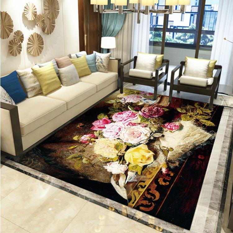 European Style Living Room Carpet Bedroom Bedside Carpet Dining Room Carpet Floor Mat Balcony Door Mat