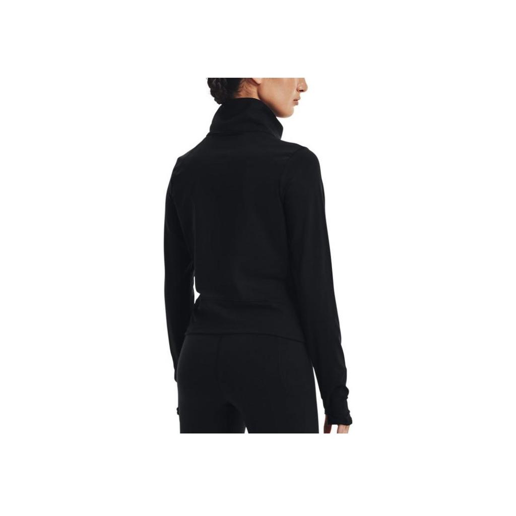 Under Armour Solid Color Zip-Up Collar Short Training Jacket Women Jackets Black 1365805-001