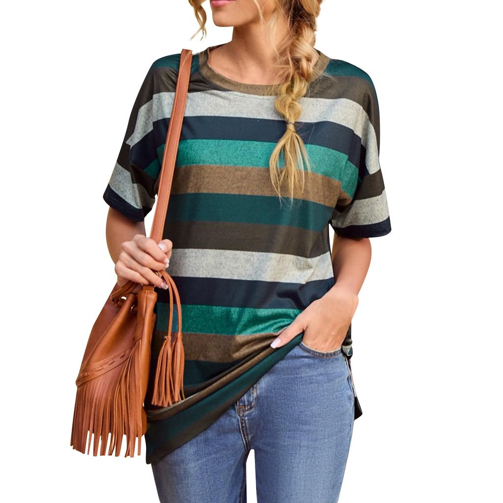 Women's T-Shirt Short Sleeve Round Neck Summer Top Casual Loose Basic T-Shirt