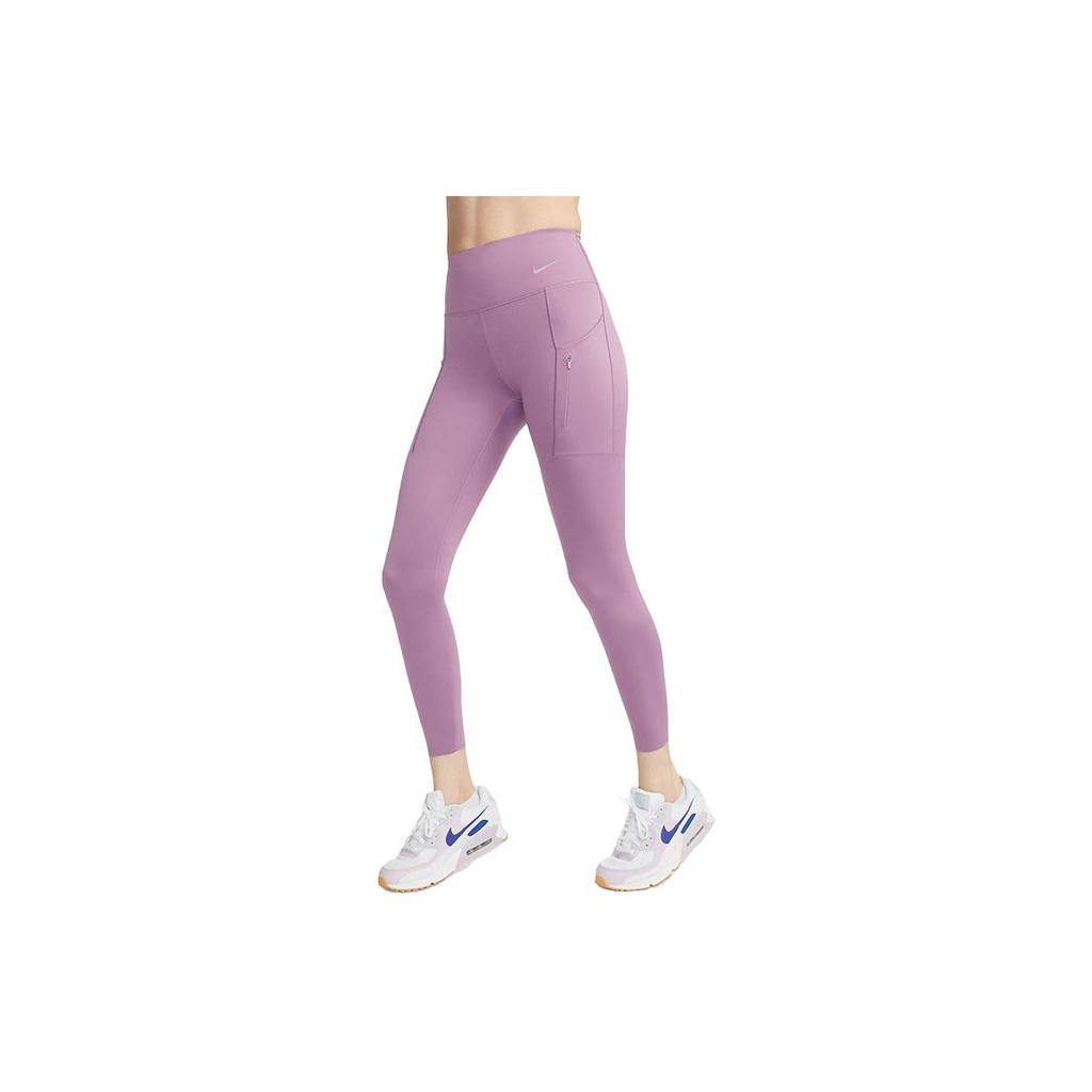 Nike Go Unleashed Series Solid High-Intensity Quick-Dry Mid-Rise Pocket Nine-Point Tight Sports Leggings Women Leggings Dust-Purple DQ5695-536