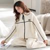 Pajamas Women'S Autumn And Winter Thickened Pure Cotton Long-Sleeved Women'S Air Cotton Interlayer Can Be Worn Outside In Winter, Loungewear Warm Suit