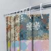 Colorful Shower Curtain Decorative Water Resistant Fabric Home Bathroom Window Decor 4 Panels Set Flower Print Modern Design Wat