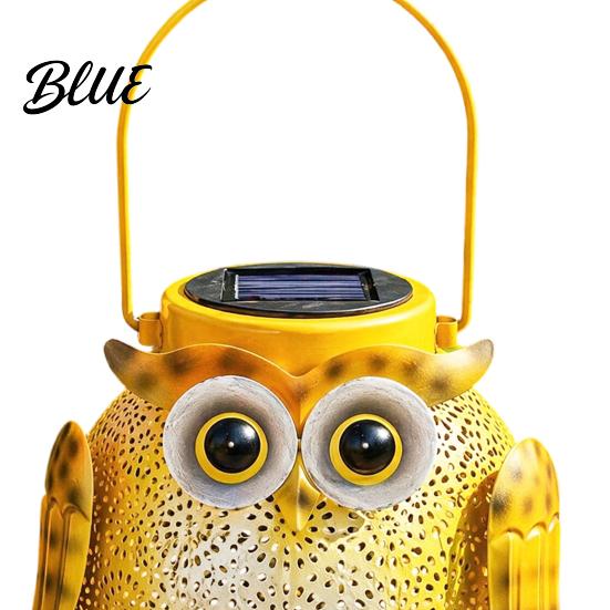 Owl Pattern Solar Light Light Design Garden Decor Outdoor Waterproof Metal Hanging Energy Saving Lantern for Outside Patio Yard Lawn Porch Lighting