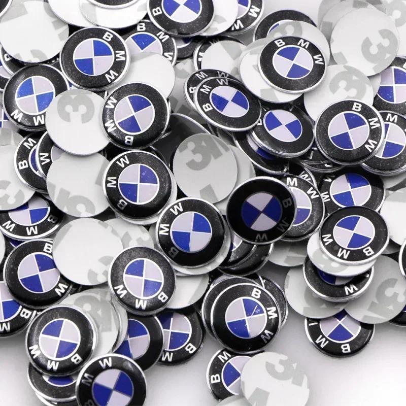 VLJT1 E90 Car For BMW 50 PCS 14mm Car badge Emblem car Key Sticker decoration Sticker For Bmw e46 e90 e60 e39 f30 e36 f10 f20 e87 e92