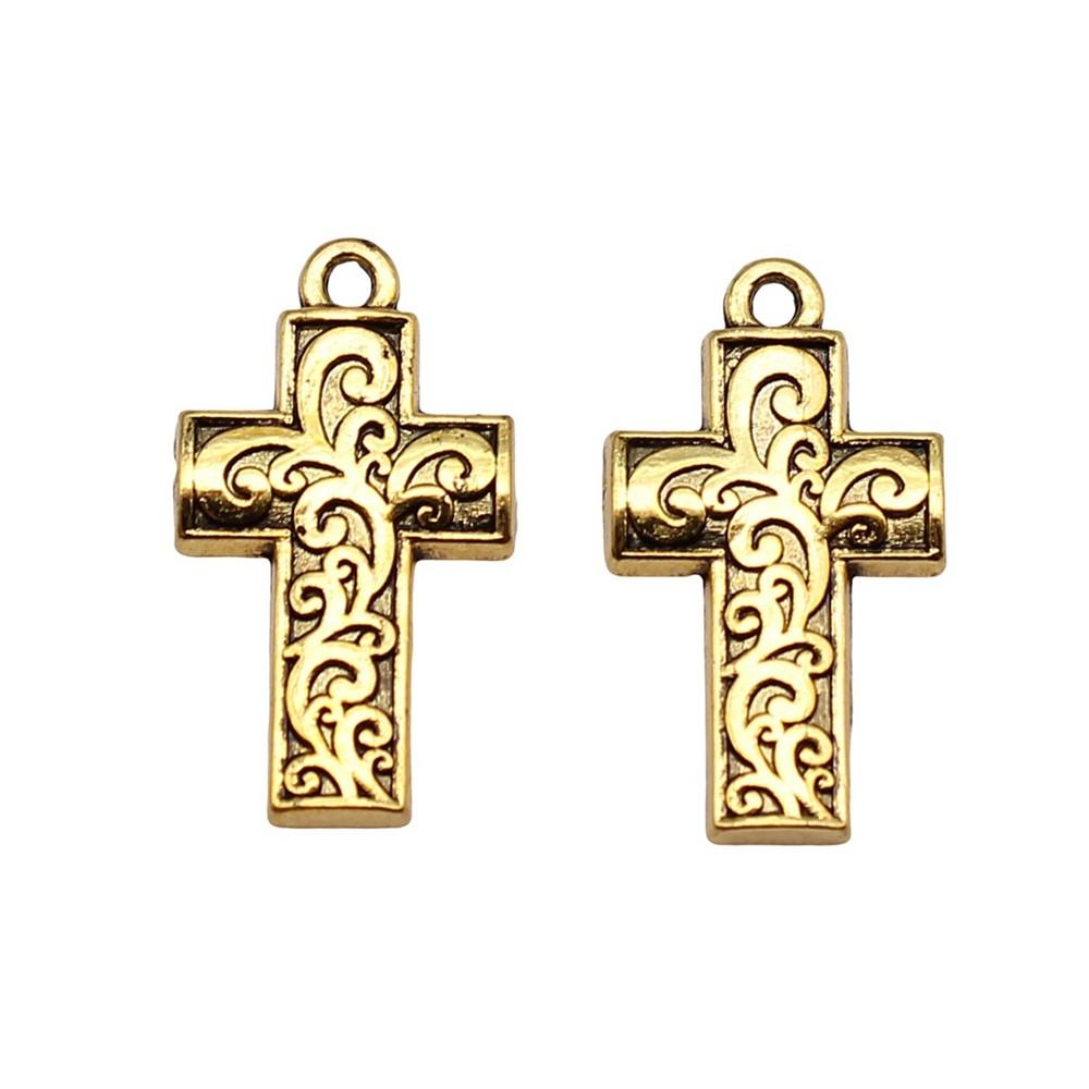 Vintage Cross Charms Multi Color Alloy Pendants For Religious Christian Jewelry