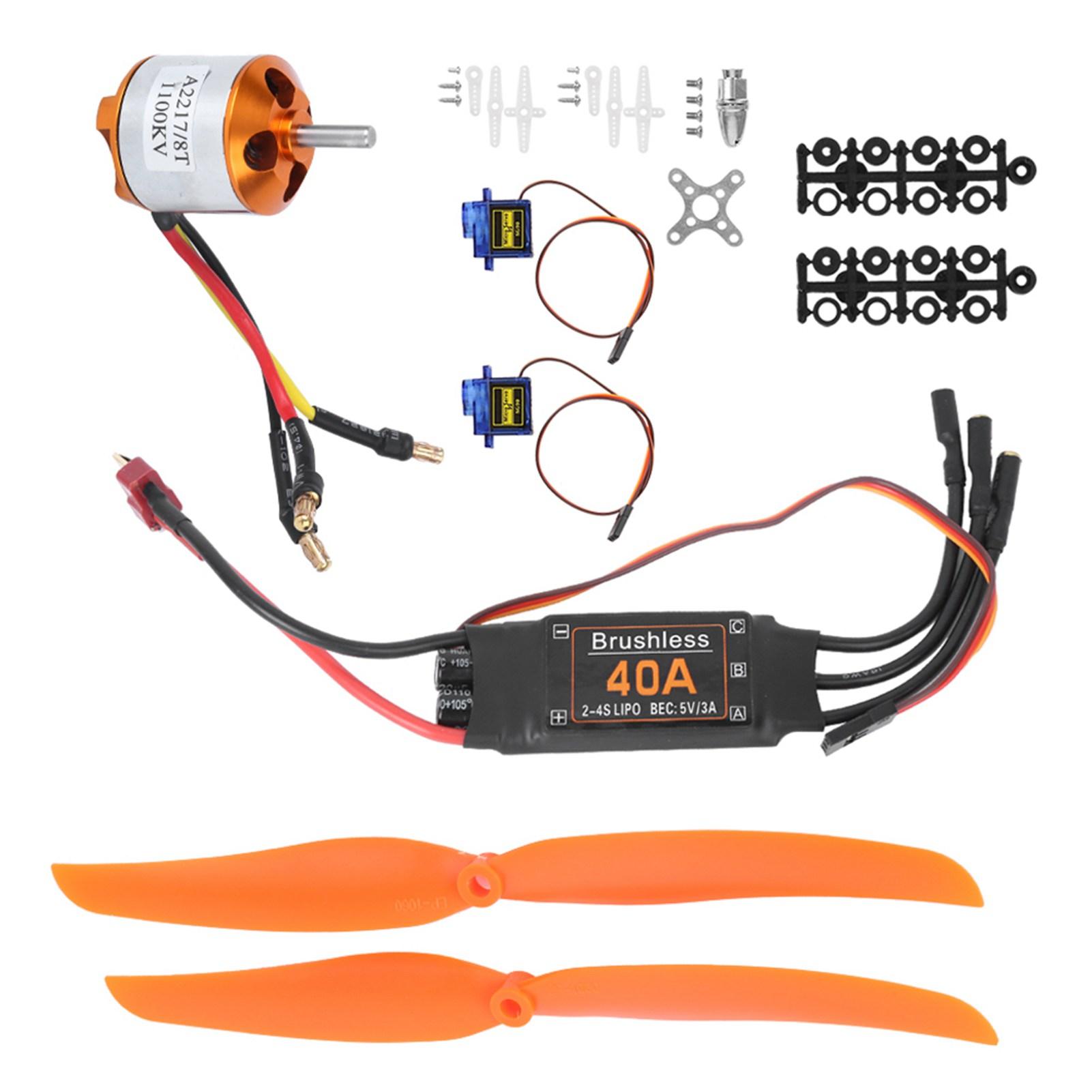 

A2217 1100KV Безщітковий двигун 40A ESC SG90 9G Micro Servo 1060 Пропелер для літака RC(Двигун 1100KV 40A ESC 9G Сервопривід 1060