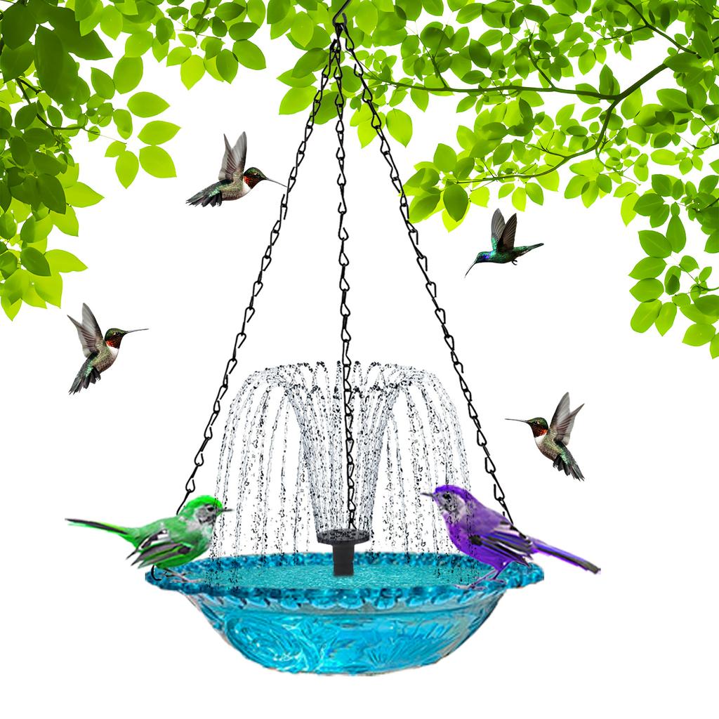 Decorative Solar Powered Bird Bath Bowl for Garden Yard Balcony Birdwatching Bath Tray for Nature Lover