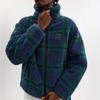 Coach Imitation Lamb Fleece Zipper Plaid Jacket Men Jacket Dark-Green CW688-P9F