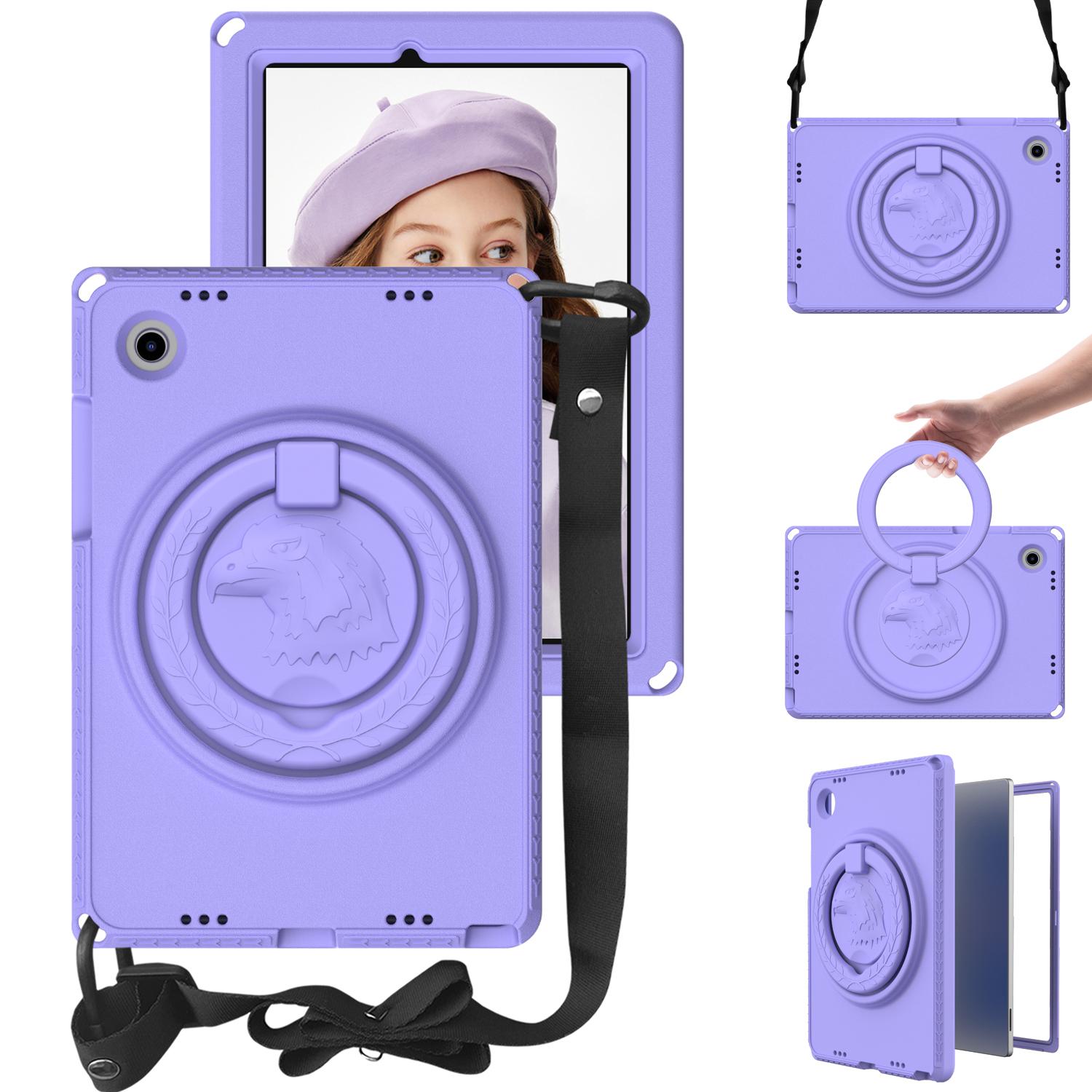 

For Samsung Galaxy Tab A8 10.5 (2021) Case with Shoulder Strap/Waterproof Screen Protector EVA Tablet Case Light Purple