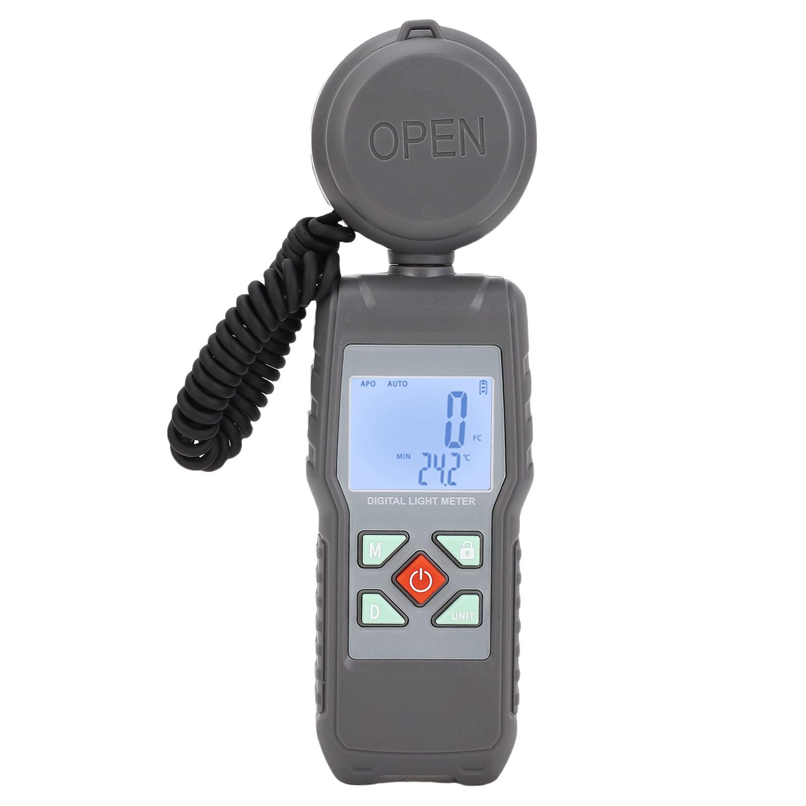 

Цифровой измеритель освещенности Тестер светового потока 200000 лк Освещенность ЖК-экран Черно-белый экран Освещение