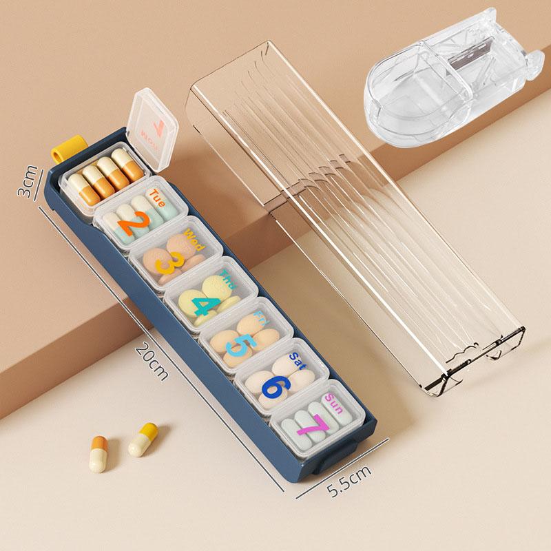 Candy Color Weekly Pill Organizer BPA Free Travel 7 Day Pill Box Case Large Compartment For Vitamins Supplements and Medication