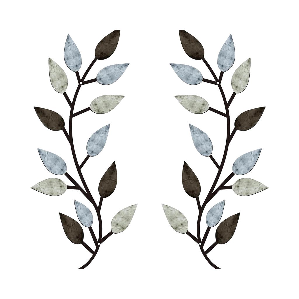 Metal Wrought Iron Leaf Wall Decoration, Vine Olive Branch And Leaf Wall, Living Room Outdoor Decoration Botanical Pattern Home Decoration Plaque