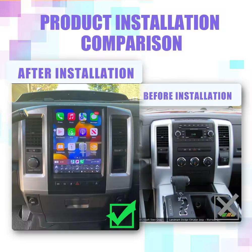 Dodge Ram 12.1-Inch Smart Android Vertical Screen with CarPlay