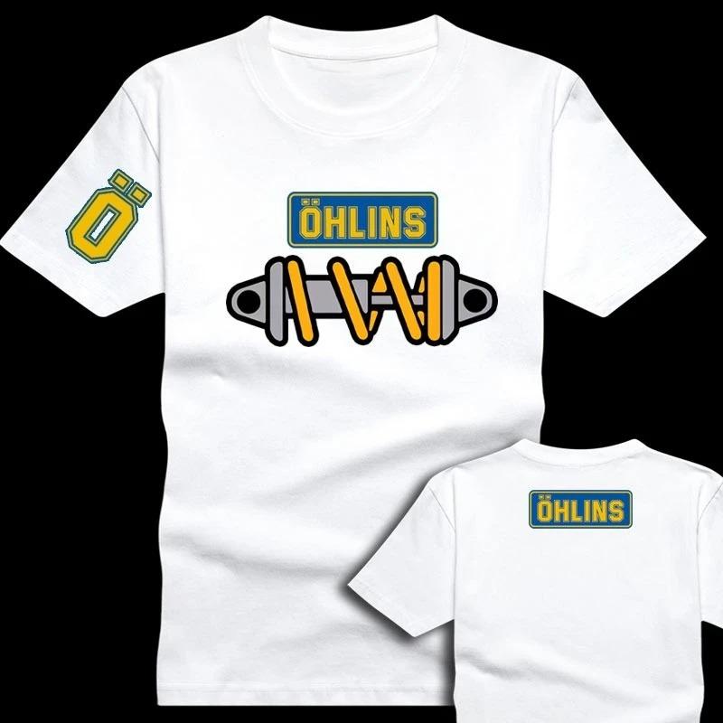 Desktop_T-shirt Fantastica Uomo Ohlins Sospensione Ammortizzatore Auto Moto Sport Corsa T-shirt Estiva Casual Oversize da Uomo Manica Corta