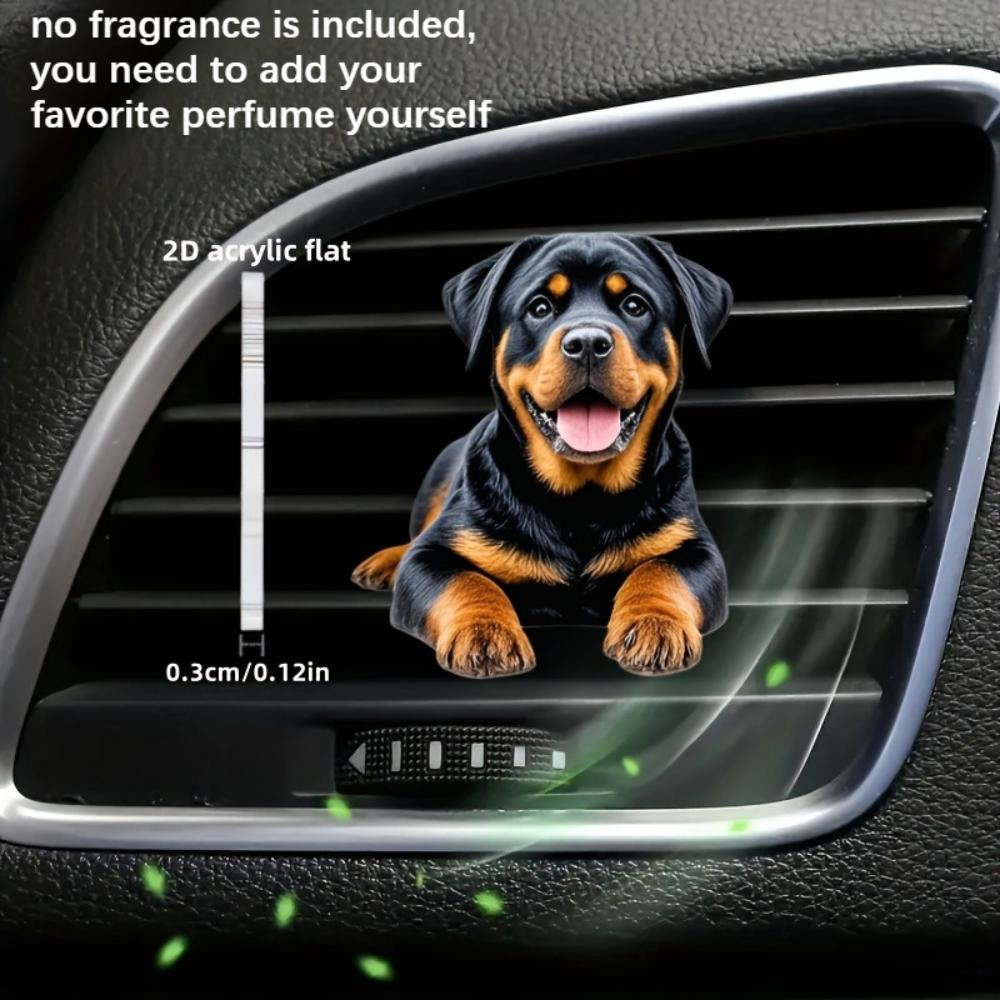2D Flat Big-dog Car Vent Clip Decorative Diffuser (fragrance Not Included), Car Interior Decoration, Aromatherapy Clip, Ideal for Holiday Gifts