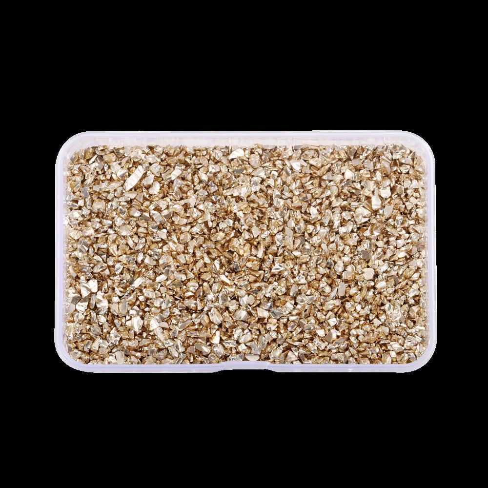 

Набор для дизайна ногтей из разноцветного нерегулярного стеклянного гравия ручной работы 80g/box шампанского