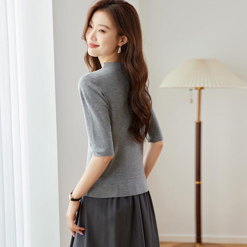 Top de Punto de Mezcla de Cachemira Camelia para Mujer Srcr