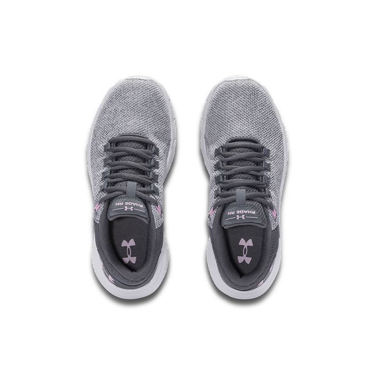 Under Armour Phade Rn Comfortable Fabric Low-Top Casual Running Shoes Women Sneakers Peach Gray 3023434-101