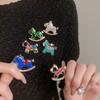 Jewelry Accessories Little Horse Brooch Rhinestone Animal Lapel Pins Zodiac Pony Pin  Friends