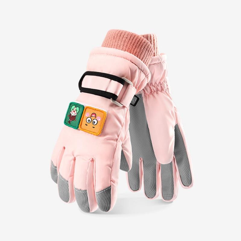 

Дитячі зимові лижні рукавички Теплі водонепроникні товсті рукавиці проти ковзання Вітрозахисні для хлопчиків дівчаток Спорт на відкритому повітрі Діти Катання на лижах Високоякісні рукавички L