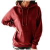 Women's Fashion Leisure Solid Color Pocket Long Sleeve Hooded Pullover Top