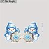 2D Flat Blue Snowflake Snowman Drop Earrings, Lightweight Acrylic Material,  Ideal Choice for Party Gifts and Jewelry Gifts.