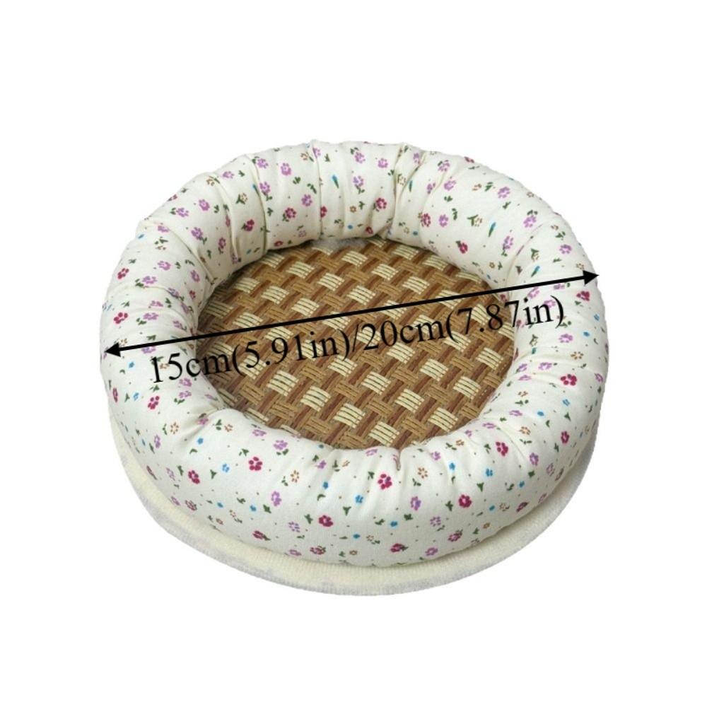 Round Summer Hamster Pad Breathable Golden Bear Cool Nest Hamster Nest Mat  Pet Supplies