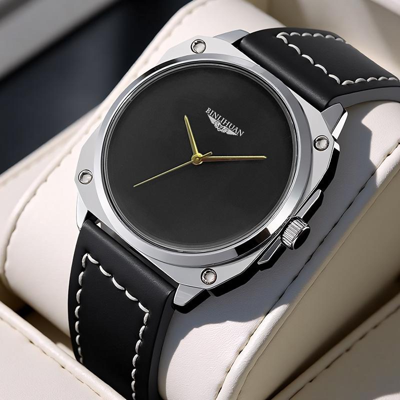 

Мужские часы JYL Повседневные Водонепроницаемые Модные Кожаный ремешок [Men s Black Leather] серо-зеленый
