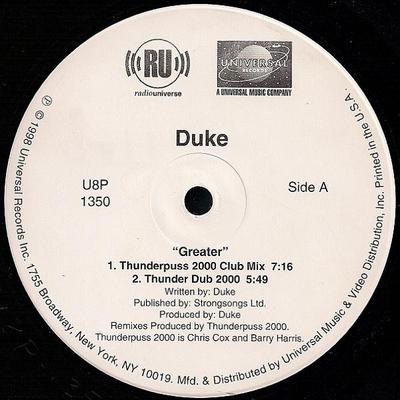 12inch Record DUKE - Greater U8P1350 Universal Recor 1998 US Dance & Electronica Used
