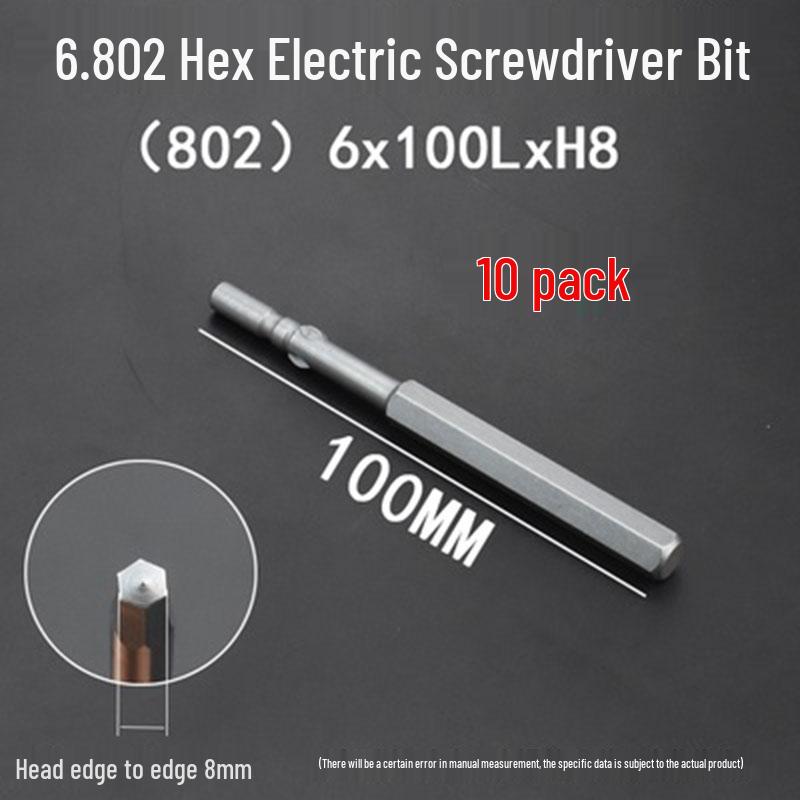 Extended Hexagonal S2 Steel Electric Screwdriver Bit with 5mm/6mm Shank