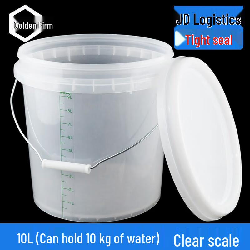 JINGULAO KCAA-466 Transparent Graduated Sealed Bucket 10L