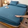 Soild Color Waterproof Fit Sheet with Elastic Band Non Slip Adjustable Mattress Cover for Double King Queen Bed 90/120/150/180/200cm