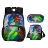 Wings of Fire 3-delige Set Ronde Voorzak Rugzak Etui Schoudertas Cartoon Print Basisschool Jongens en Meisjes Trendy Stijl