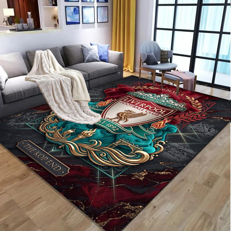 Liverpool Football Club Pattern Rug, Indoor/Outdoor Mat, for Picnic, Gameroom, Bedroom, Office, Living Room, Home Decor Carpet, Birthday Gift