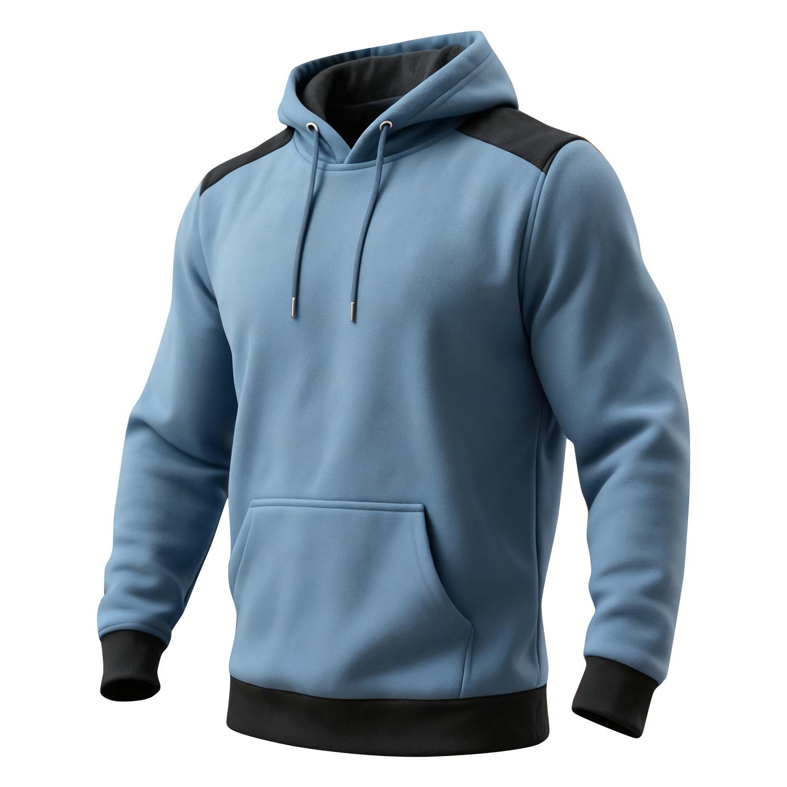 

Мужская толстовка худи в стиле колор-блок, мужская спортивная толстовка большого размера в повседневном стиле XL синий