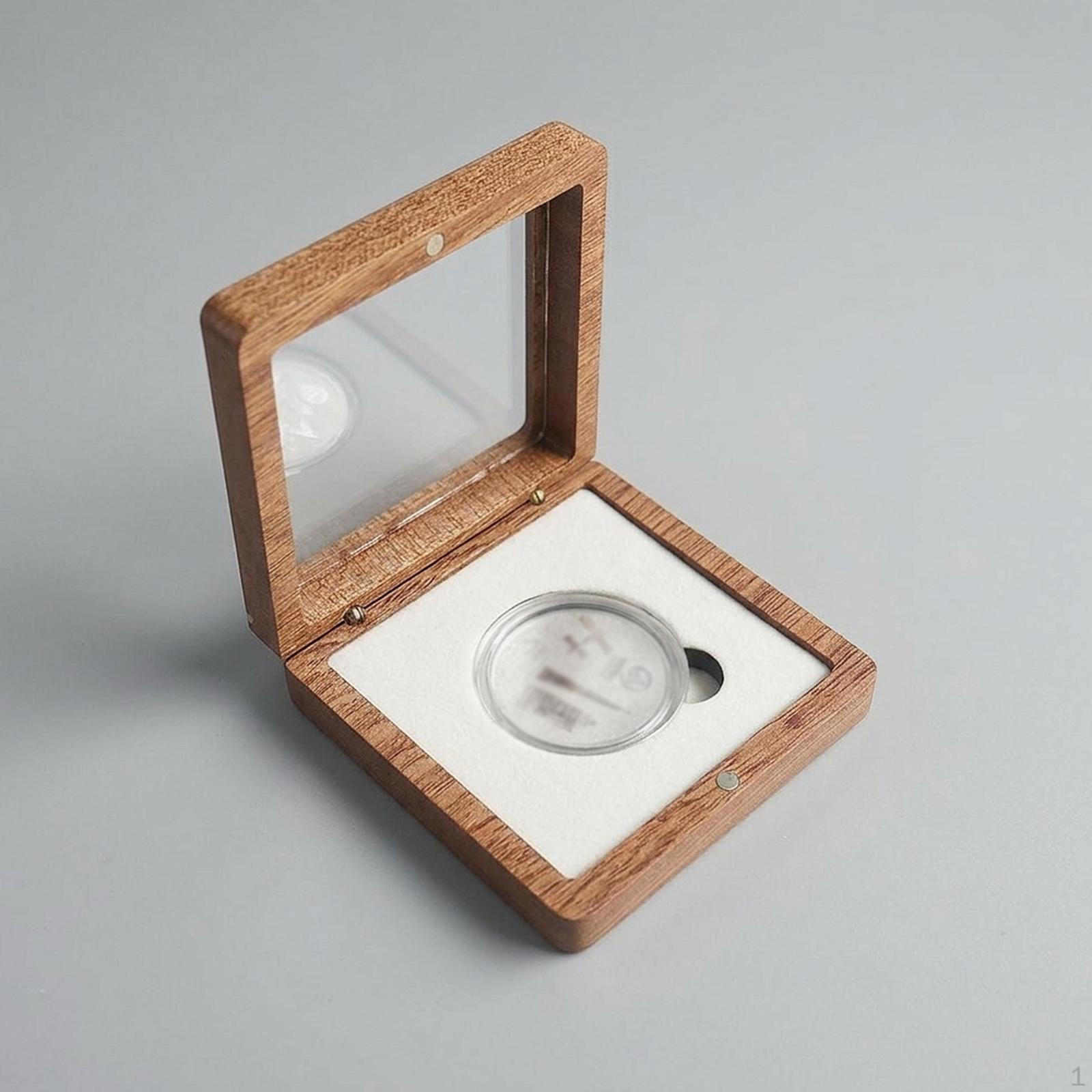 

Box Medal Case with Easy Opening Velvet And Transparent Insert Universal Holder Suitable for білий