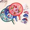 Floral Round Hand Fan Mini Pocket Cooling Fan New Handheld Folding Fan  Outdoor Beach