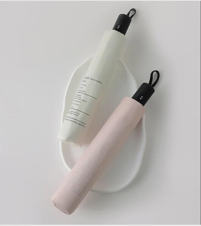 108cm Ultra-Light Automatic Umbrella - Dual-Purpose, Black Glue, Anti-UV, UPF50+, for Sun and Rain, Compact Design.