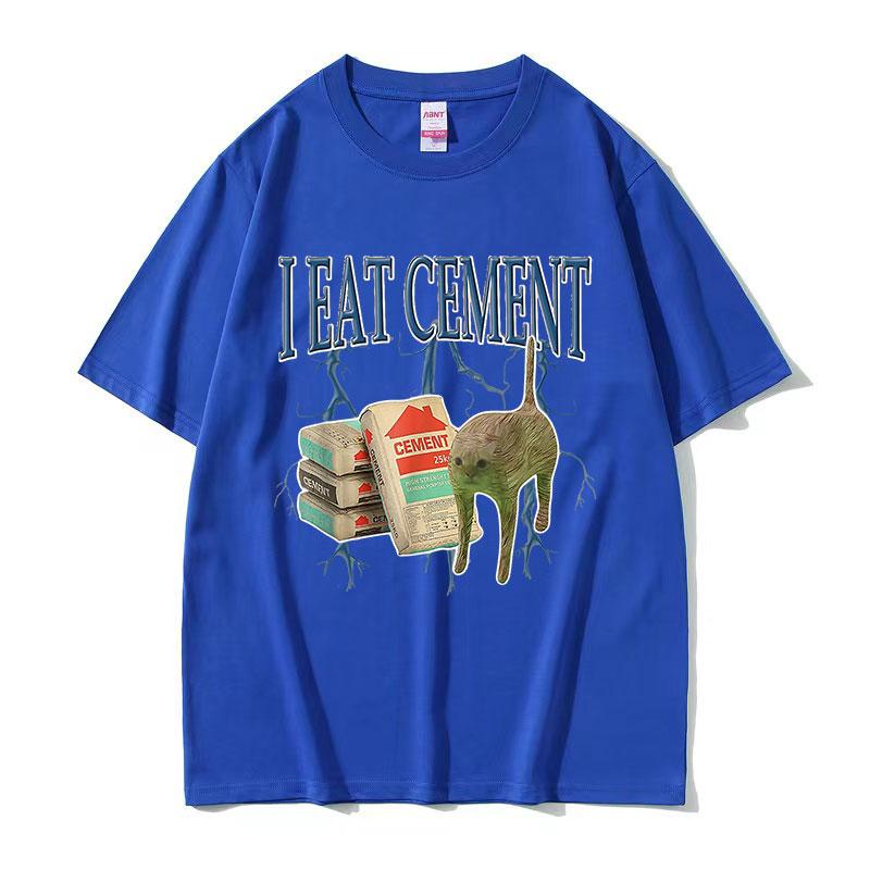 Cat Meme T Shirt Men Women Harajuku Vintage Short Sleeve T-shirts Summer Casual Cotton Tops Oversized T-shirt