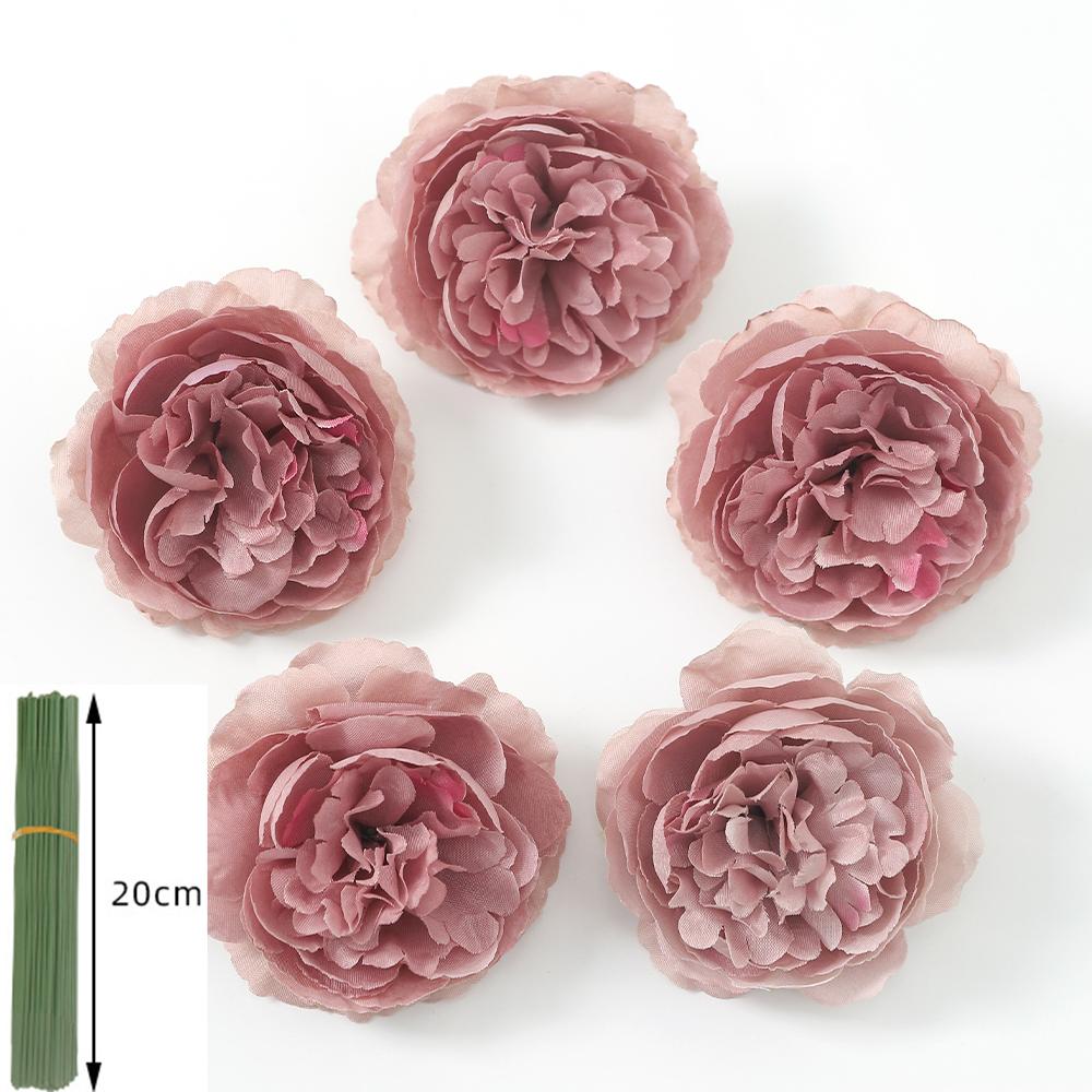 5/10 Stück Rose Künstliche Blumenstrauß Seide Kunstblume für Heimdeko Garten Hochzeit Braut Dekoration Outdoor Vase Ornament