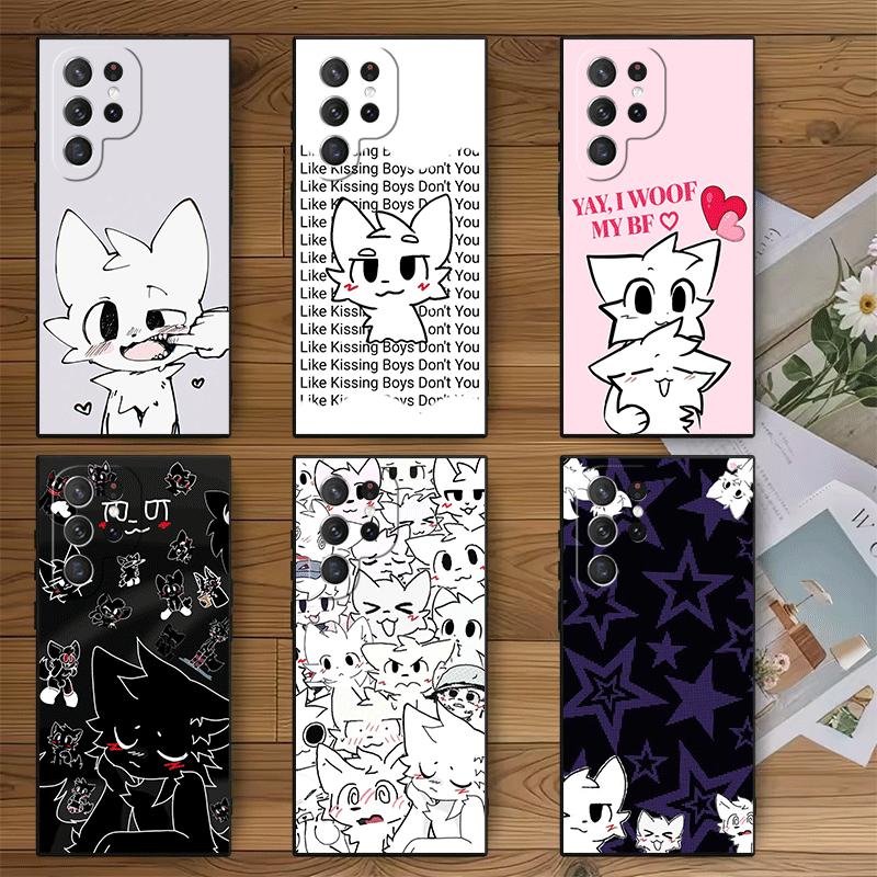 Cute B-Boykisser Catoon Soft Phone Case for Samsung Galaxy S26 S25 Edge S24 Ultra S23 Plus S22 S21 FE S20 Black Cover Back Shell