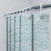 Wave Pattern Shower Curtain Modern Blue And White Design For Bathroom Decoration Easy To Install And Washable Perfect Gift Idea