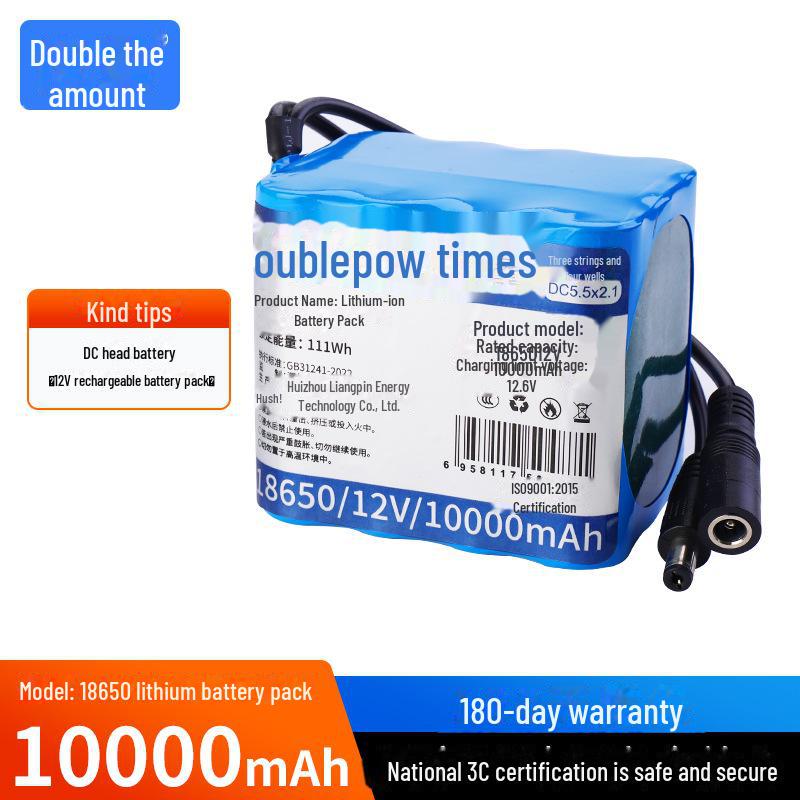 12V 18650 Rechargeable Lithium Battery Pack for Audio Instruments - High Capacity