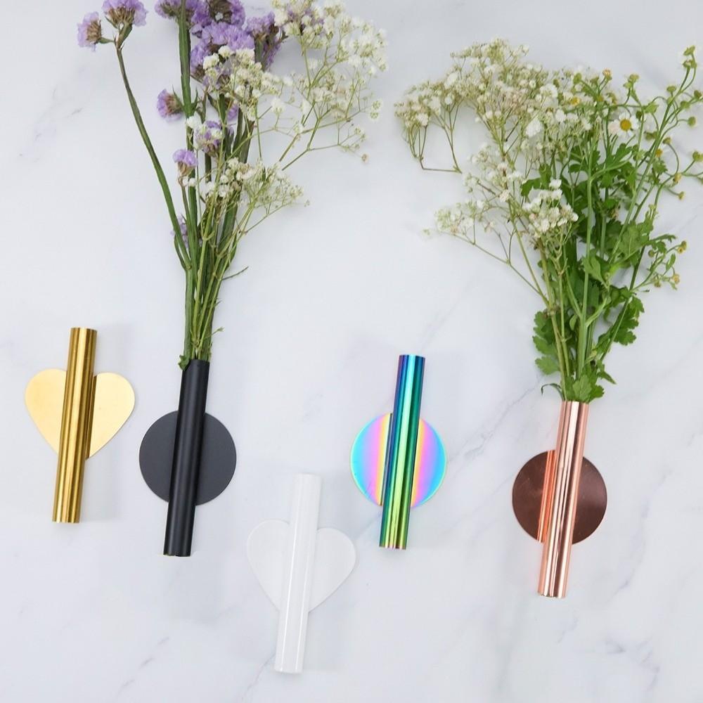 Self Adhesive Wall Mounted Vase DIY Hanging Vase Floral Bouquets Holder Flower Holder Home Decor