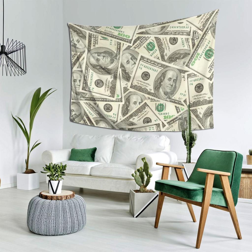 US Dollar Banknotes Tapestry Decoration Art Aesthetic Tapestries for Living Room Bedroom Home Wall Cloth Wall Hanging