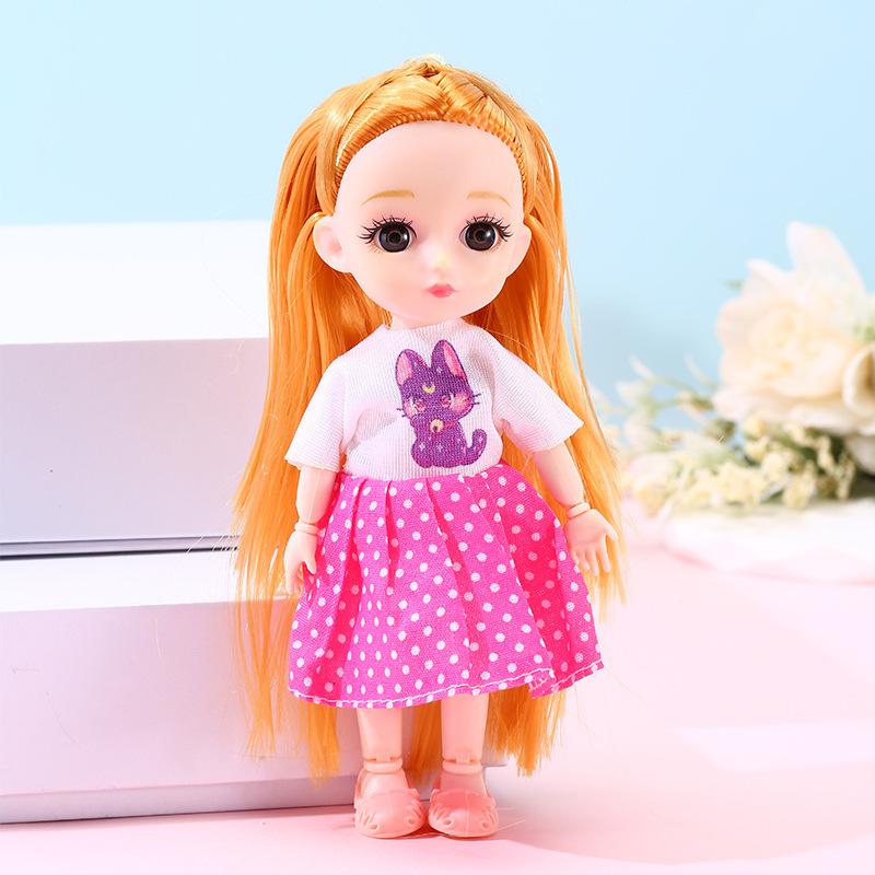 Color Light Doll Xiao Mengmeng Princess Suit Girl Dress-up 13-joint 6-inch Doll Play House Toy