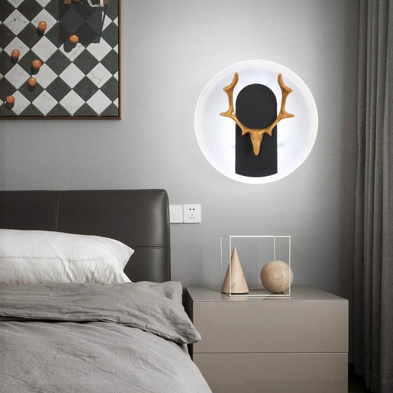 Modern LED Wall Lamp Foyer Corridor Bedroom Beside Lamp Iron+Acrylic Materials New Sconce Hotel Room Decoration Wall Light