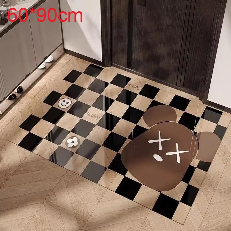 Cartoon Animal Pvc Door Mat With Waterwashable Surface For Home Entrance
