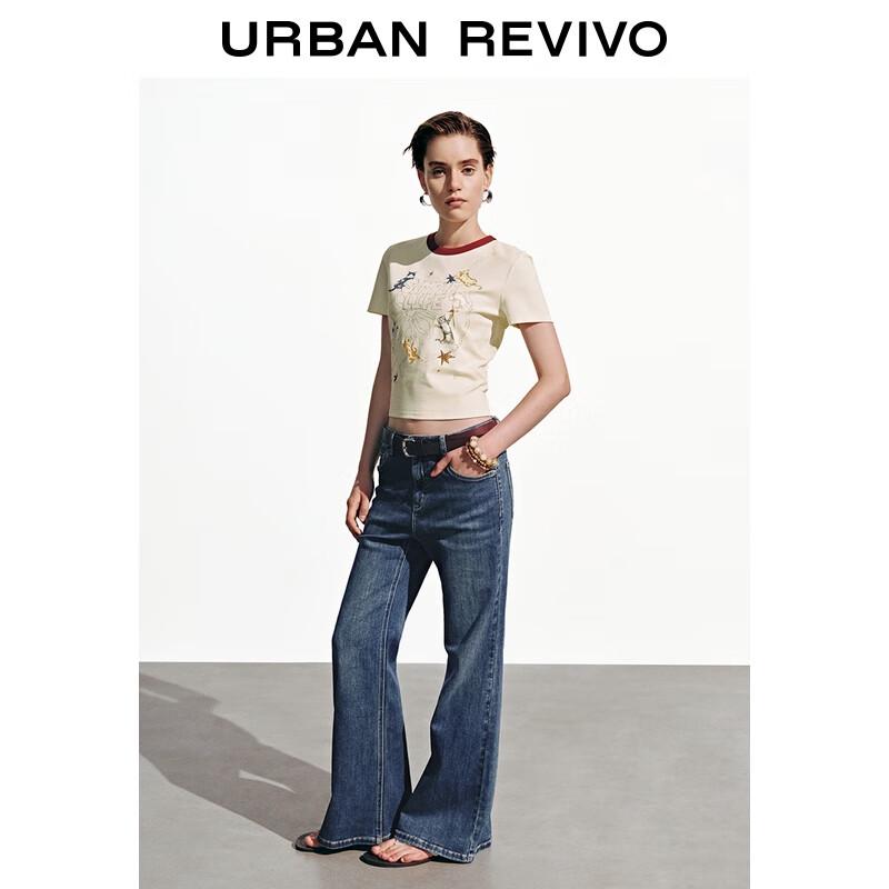 UR Women's Retro Washed Flare Denim Jeans