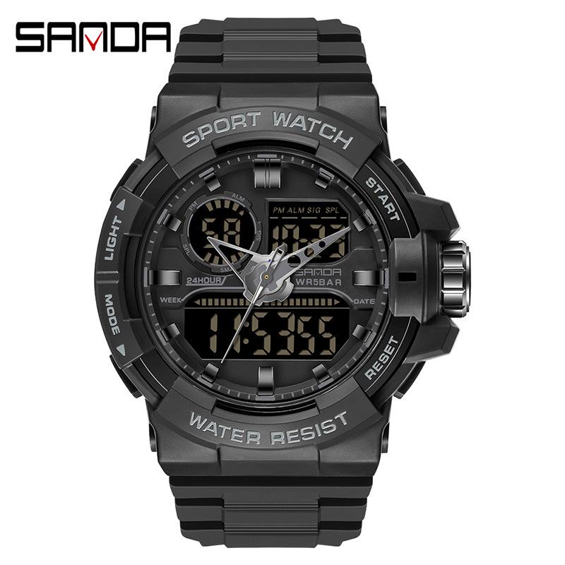 Sanda Waterproof Luminous Sports Watch - Fashionable, Trendy, Multifunctional for Men, Women, and Students